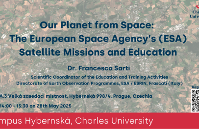 Invitation to an ESA presentation "Our Planet from Space: ESA’s Satellite Missions & Education" with Dr. Francesco Sarti from ESA / ESRIN