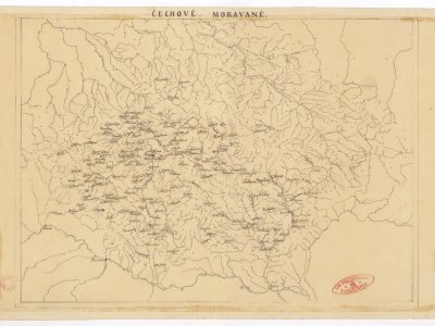 Šafařík, P. J. ČECHOVÉ. MORAVANÉ. Scale 1:1,890,000. [Between 1838 and 1840].