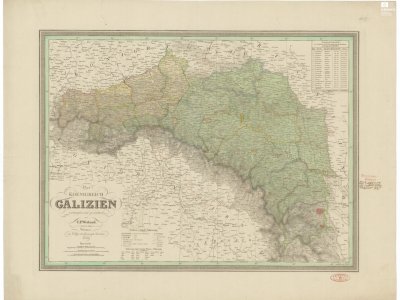 Weiland, K. F. Das KOENIGREICH GALIZIEN. Scale 1:1,060,000. Weimar: im Verlage des Geograph. Instituts, 1832. Author of manuscript edits P. J. Šafařík. 