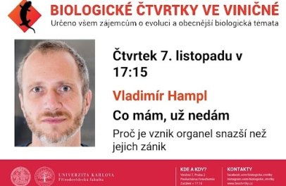 Biologické čtvrtky ve Viničné: Co mám už nedám. Proč je vznik organel snazší než jejich zánik