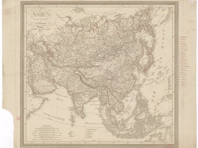 Weiland, K. F. ASIEN. Scale 1:21,000,000. Weimar: im Verlage des Geograph. Instituts, 1831. Author of manuscript edits P. J. Šafařík [between 1831 and 1832].