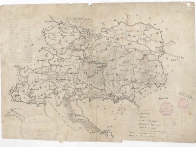 Šafařík, P. J. Národní Zeměvid Rakouské Říše. Scale 1:4,710,000. [Between 1848 and 1849].