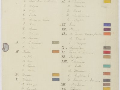 Šafařík, P. J. Legenda k národopisné mapě. [Between 1843 and 1850].