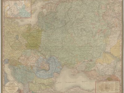 Šafařík, P. J. Ethnografická MAPPA ke Slowanským starožitnostem P. J. Šafařjka. Scale 1:4,740,000. 1838.