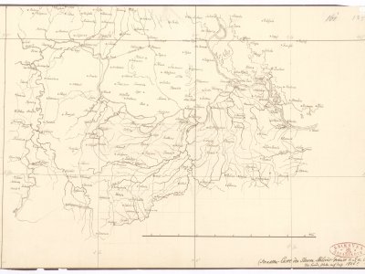 Šafařík, P. J. Strassen-Carte der Slawon. Militär-Gränze o. I. u. O. Scale 1:472,000.  Copy 1826.