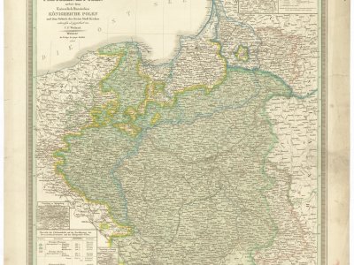 Weiland, K. F. Karte von den Königl. Preussischen Provinzen PREUSSEN und POSEN. Scale 1:1,370,000. Weimar: im Verlage des geogr. Instituts, 1845. Hand colored by P. J. Šafařík.