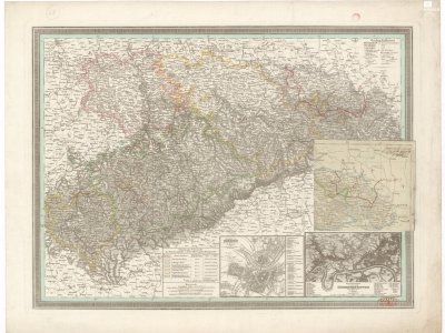 Weiland, K. F. Das KOENIGREICH SACHSEN. Scale 1:380,000. Weimar: im Verlage des Geograph. Instituts, 1832. Author of manuscript edits P. J. Šafařík. 