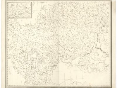 Šafařík, P. J. [Střední a východní Evropa: historická hydrografie]. Scale 1:4,700,000. [Between 1841 and 1843].